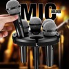 Facmogu Multi Microphone Holder, Aluminum Multi Mic Holder Holds Up