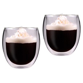 Feelino 400 ml jumbo double-walled glass double-walled thermal glasses / glasses with floating effect keep warm and cold for longer / cappuccino glasses / latte glasses / by Rondini