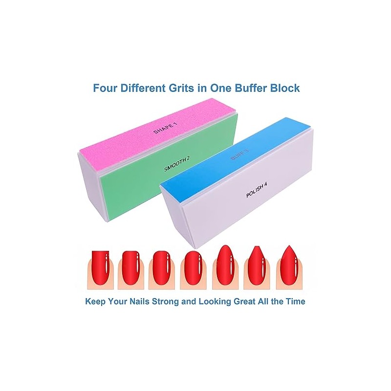 4 Way Nail Buffer Block (10 Pcs), Nail Shine Buffers