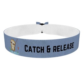 Stoffarmband Catch & Release für Angler und Fischliebhaber - Langlebiges wasserfestes Satin-Armband - Angeln Accessoires - Geschenk für Angler - Outdoor Schmuck - Angler Freundschaftsarmband