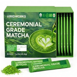 ViridWorks Organic Matcha Single Serve Sticks - 30 Pack