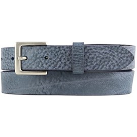 BELTINGER Men's Belt Made of Soft Full Cowhide Leather Vintage Look 3 cm Leather Belt for Men 30 mm Narrow Belt Used Look, Navy, antique silver.