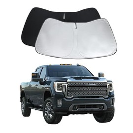 Sierra Custom Windshield Sun Shade for GMC Sierra1500/2500/3500 2019 2020 2021 2022 2023 2024 Front Window Sunshade Sun Visor 240T Shade Blocks UV Rays Car Accessories