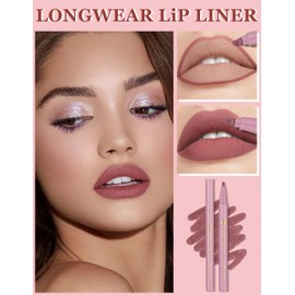 Jutqut Waterproof Lip Liner, Lipstick Long Lasting, Waterproof Smudge-proof Lip Liner, Matte Liquid Lip Liner Pencil, High Pigmented Makeup Lip Pencil, Smooth Lip Liner, Natural Lipstick