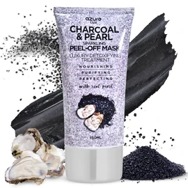 Azure Cosmetics Charcoal & Pearl Sparkling Peel-Off Mask - Korean Skincare for Anti-Aging, Dirt & Oil Control with Hyaluronic Acid & Collagen - Moisturizing & Purifying Face Mask - 150 ml