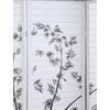 Roundhill Bamboo Print 4-Panel Framed Room Screen/Divider, white
