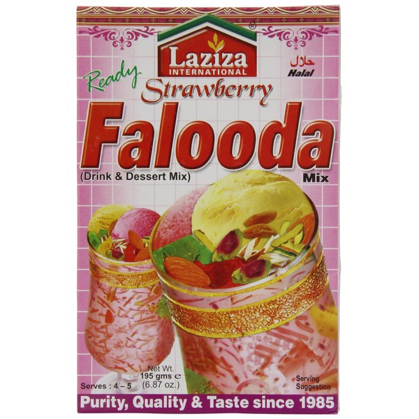 Laziza Falooda Mix Strawberry, 195-Gram Boxes (Pack of 6)