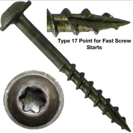 Pocket Hole Screws H750# 8 x 1 ½”, 1 ¼” or 1” inch Long, Round Washer Head Face Frame/Pocket-Hole Screws, Square Drive Coarse Thread and Type 17 Auger Point. Made in USA (300, 1" Inch Long)