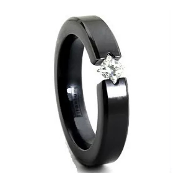 Our Own Black Plated TITANIUM TENSION RING with 4mm Square