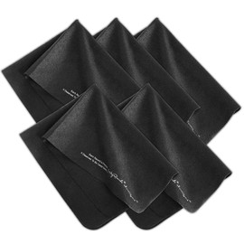 MayRecords 5 Pack Record Cleaning Cloth, 9.5''x6.5'' Anti-Static Microfiber Cloth, Black Premium Vinyl Cleaner for Your LP Collection, Record Player