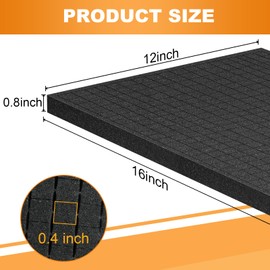 Eunice 6Pcs Polyurethane Foam Inserts -16 x 12 x 0.8 Inch Pick and Pluck Foam Padding Sheets for Tool Box, Camera Storage and Crafts