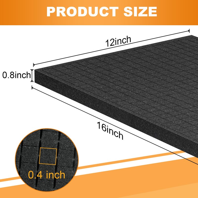Eunice 6Pcs Polyurethane Foam Inserts -16 x 12 x 0.8