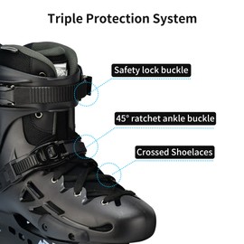 Micro delta MT Plus - for Adult Urban Beginner, Fitness Skating, Skates for City, Freeride (Black,EU 38 / USM 6 / USL 6.5 / 245mm)