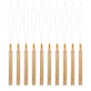 10PCS Bead Threader for Hair, Needle Threader with Wooden Handle,