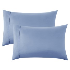Bedsure Pillow Cases Standard Size Set of 2 - Slate Blue Brushed Microfiber Pillowcases, Super Soft and Cozy Pillow Case Covers with Envelop Closure, 20x26 Inches