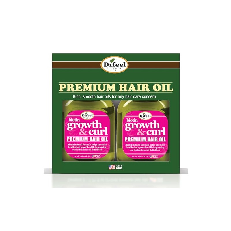 Difeel Biotin Growth & Curl Premium Hair Oil 7.1 oz.