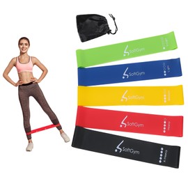 SoftGym Resistance Exercise Bands with Carry Bag, Set of 5,Vibration Plate Replacement Remote Control