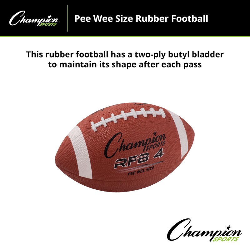 Champion Sports Rubber Football – Durable All-Weather Football with Enhanced