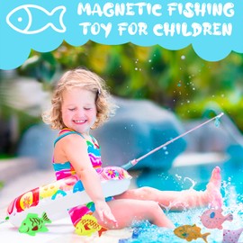 Fishing Toys, 38 Pieces Bath Toy, Magnetic Fishing Toy, Vov Waterproof Floating Toy in the Bath, Educational Play Set for Learning to Fish