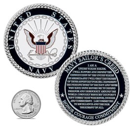 US Navy Sailor's Creed Challenge Coin - Honoring Navy Service with Pride