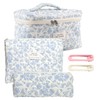 3-Piece Set Cosmetic Bag Women's Travel Toiletry Bag Large Cotton