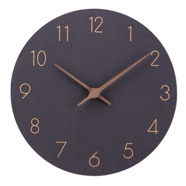 ACCSHINE Wooden 30cm Silent Wall Clocks for Home Decor Living Room Kitchen Large Number Modern Clock (12 inch, Black)