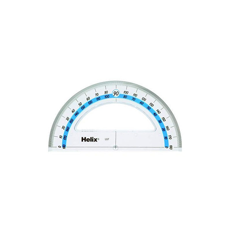 Helix Professional Shatter-Resistant 180 Degree Protractor, 6 inch / 15cm
