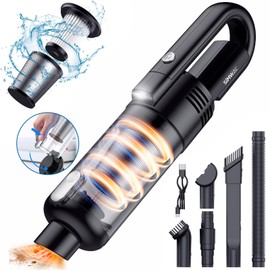 SIMWAL Handheld Vacuum Cordless, Car Vacuum Cleaner 9500PA 120W Hand Vacuum Cordless Rechargeable, with Metal HEPA,LED Light,4 Accessories,One-Touch Trash Removal Design,Hand Vacuum for Home Car