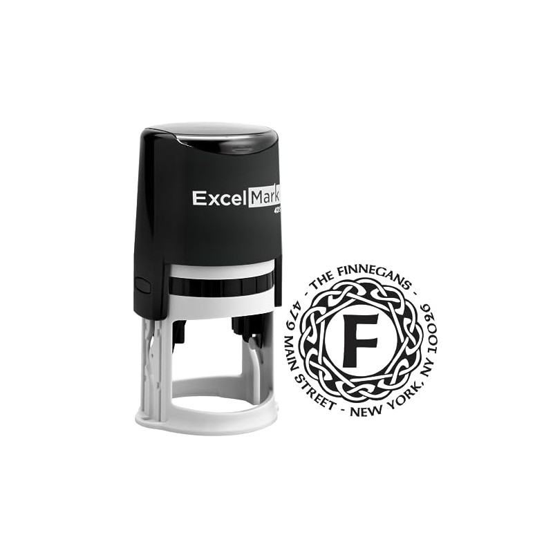 ExcelMark Custom Self Inking Address Stamp with Monogram - Style