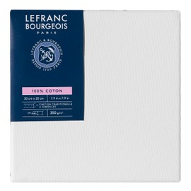 Lefranc & Bourgeois Series 11129 Classic Stretcher Frame 100% Cotton 350 g/m² Archival Quality Acid-Free for Increased Durability Primed 20 x 20 cm