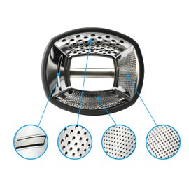 Spring Chef Box Grater, Stainless Steel with 4 Sides, Best for Parmesan Cheese, Vegetables, Ginger, Large Size