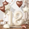 18 Cream White Balloons, 18 Number Balloons Set, Beige Number