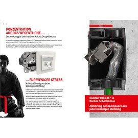 CobiNet RJ45-TL® Double Socket 500 MHz CAT6A with Frame and Plate Central Plate