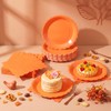 120 Pcs Orange Paper Plates and Napkins,7 Inch Scalloped Fall