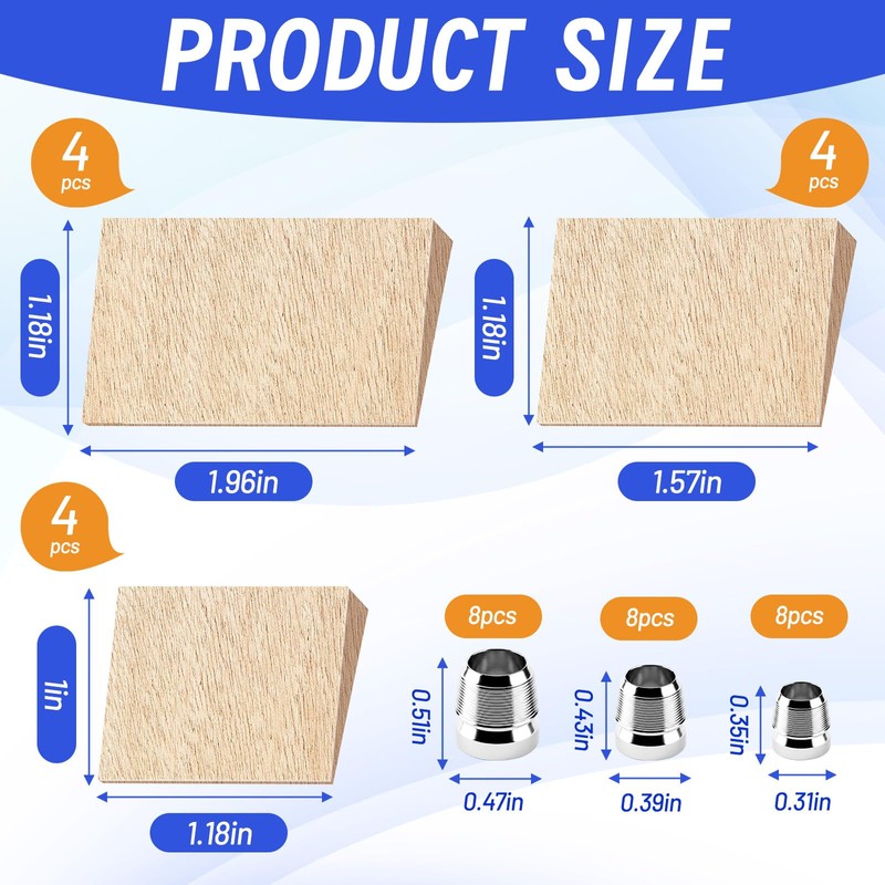 warmfarm 36 Pcs Hammer Handle Wedges Kit,Wood & Metal Wedges
