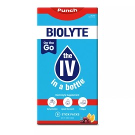 Biolyte Electrolyte Supplement Powder Sticks Punch 3.8oz each 6 Stick Packs