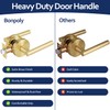 Bonpoly 2 Pack Satin Brass Door Handles, Interior Door Knobs