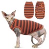 OUOBOB Sphynx Cat Clothes, Breathable Hairless Cat Shirts, Stripe Kitten