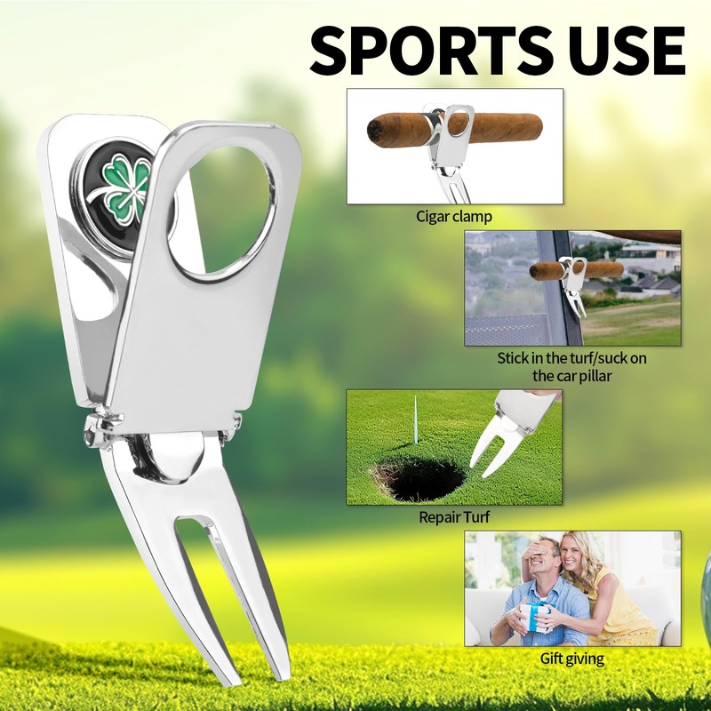 BOXOB Golf Cigar Clip, 3 in 1 Multi-Function Removable Replacement