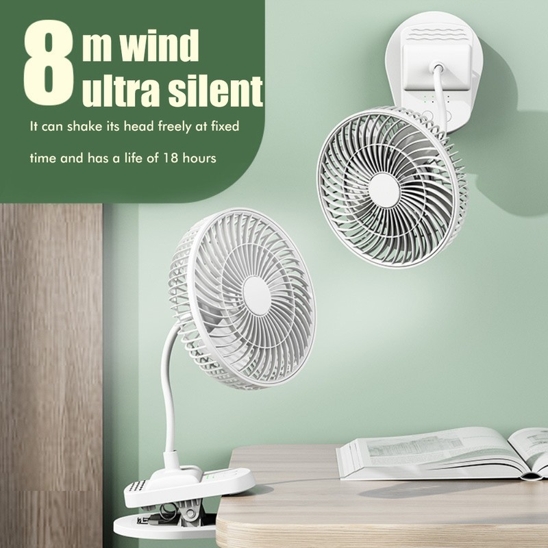 Clip On Fan Portable Rechargeable 720° Rotation Quiet Stroller Fan