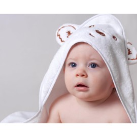 Kokomo Studio Ltd Paddington Baby Luxury Hooded Bath Towel - 100% Cotton - Super Soft - with embroidery Paddington Bear Face - 75cm x 75cm