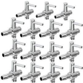 WanFengXue 15pcs Stainless Steel Lever Valve for Air Tubing Air Flow Control Meanwhile Square Tube Aquarium Air Adjustable Aeration Branch Cock Lever Valve