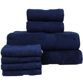8 Piece Towel Set 100% Combed Cotton Luxury Towel Pack Premium Quality Towels Pack for Bathroom Gym Hotel Spa and Travel Hand Towel Face Cloth Bath Towels
