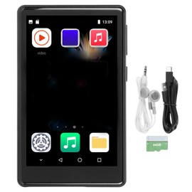 Bluetooth MP3 Player 4.0inch Touch Screen Smart HD Noise Canceling Lossless Sound WIFI 2GB RAM 16GB ROM Music Player Black 16+64GB