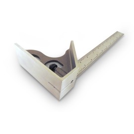 LaSquare 12” SAE Machinist Combination Square, Saddle Square, Stainless Steel Blade with 1/64", 1/32", 1/16" and 1/8" Markings, Hardened Aluminum Head LAS 12SS-12"