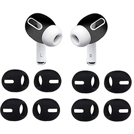 BLLQ Compatible with AirPod Pro Ear Tips Ear Gels Anti-Slip Earbuds Cover 【 Fit in The Charging Case 】, 4 Pairs Black b