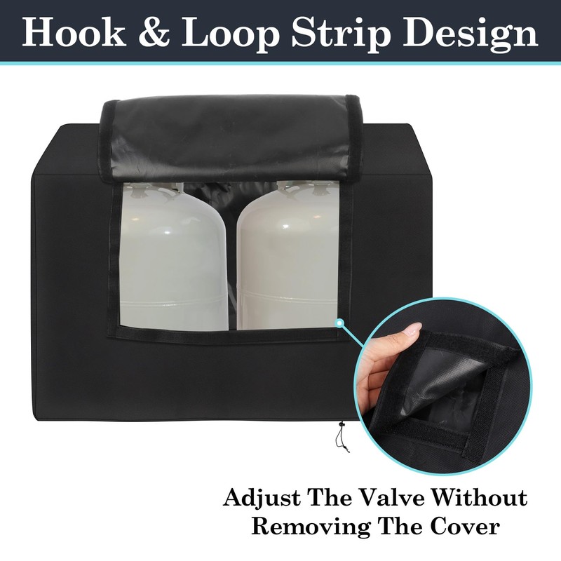 RV Propane Tank Cover with Openable Window Fit for Dual