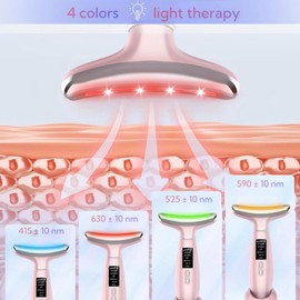 Facial and Neck Massag,erelectric face lifting, Vibration,Cooling and Warm Functions Skin Care,face Sculpting Tool,Lifts and Tightens Sagging Skin for Anti-Aging (Flower Pink)