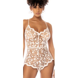 Mapalé by Espiral Women's Mapale 7543 Romper/Babydoll, White, S