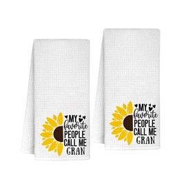 INNObeta Gran Gifts Kitchen Towel 2 Pack, 16x24 in Microfiber Dish Tea Towel for Christmas
